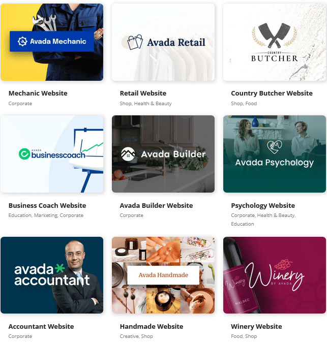 Avada templates