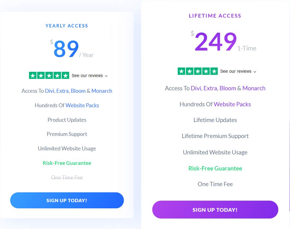Divi prices